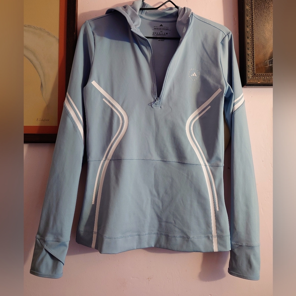 Stella McCartney Adidas Light Blue Half-Zip Pullover